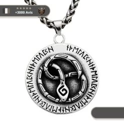 Collier Viking Serpent Et Runes
