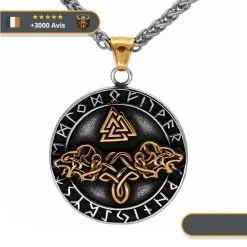 Collier Viking Valknut & Fenrir