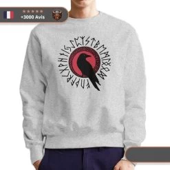 Sweat-shirt Munin -Viking Soldes Magasin corbgris