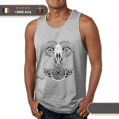 Débardeur Musculation Mjolnir -Viking Soldes Magasin debardeur crane gris