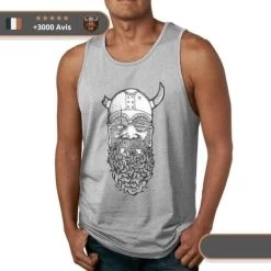 Débardeur Musculation Guerrier Viking -Viking Soldes Magasin debardeur odin gris