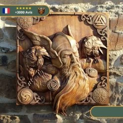 Art Mural Viking Dieu Odin -Viking Soldes Magasin decoration murale odin en bois