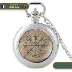 Montre à Gousset Viking Vegvisir -Viking Soldes Magasin montre a gousset viking vegvisir argent