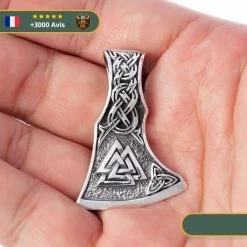 Pendentif Hache Viking | Argent -Viking Soldes Magasin pendentif hache viking valknut argent