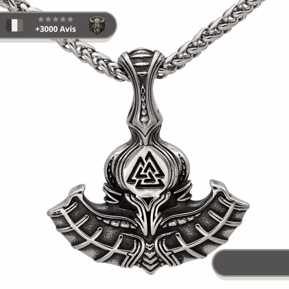 Collier Viking Mjolnir & Valknut 1 Collier Viking Mjolnir & Valknut