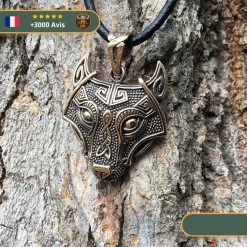 Pendentif Tête De Loup Viking Fenrir | Bronze -Viking Soldes Magasin pendentif tete de loup