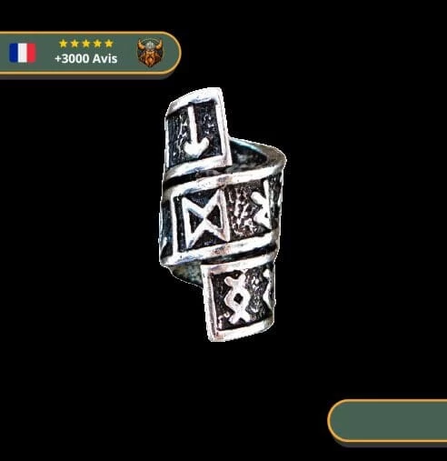 Perle Barbe Viking Runes | Argent 1 Perle Barbe Viking Runes | Argent