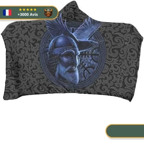 Plaid Guerrier Viking | Noir Et Bleu 1 Plaid Guerrier Viking | Noir Et Bleu