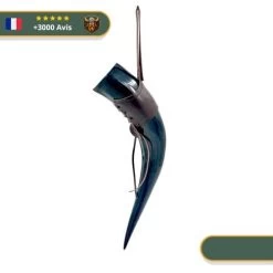 Corne à Boire Viking Noir Avec Attache