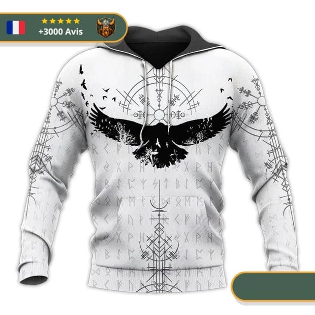 Sweat-shirt Viking Vegvisir & Corbeau 1 Sweat-shirt Viking Vegvisir & Corbeau