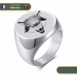Bague Chevalière Loup Fenrir Hargneux