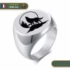 Bague Chevalière Viking Loup Hurlant