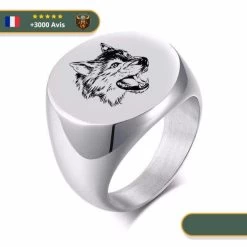 Bague Chevalière Viking Tête De Loup