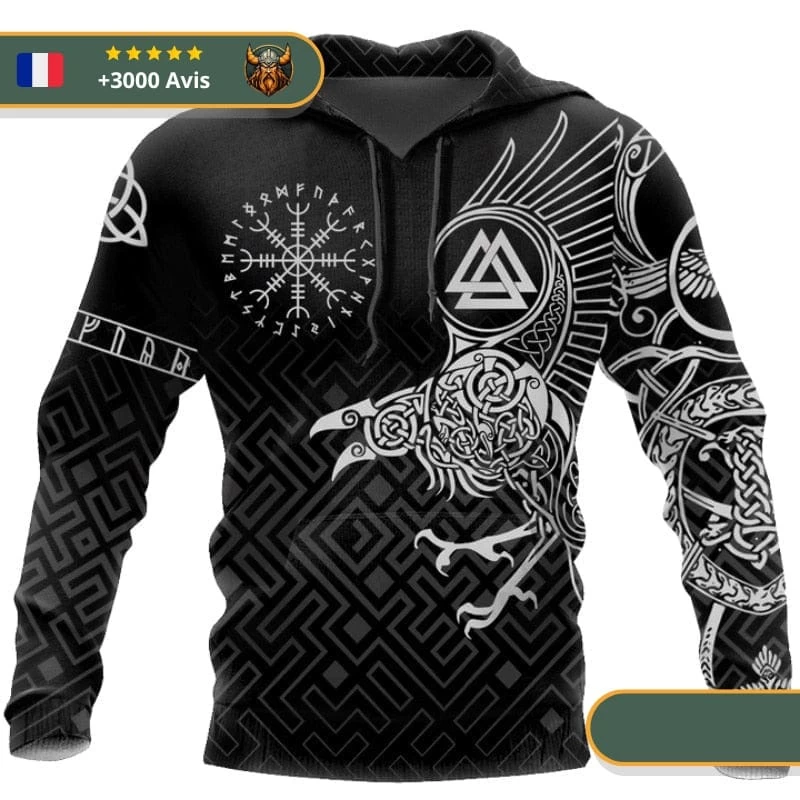 Sweat-shirt Viking Valknut & Vegvisir 1 Sweat-shirt Viking Valknut & Vegvisir