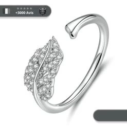 Bague Feuille D'Arbre De Vie En Argent Et Zirconium