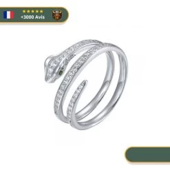 Bague Viking Serpent Jormungand En Argent Et Zirconium