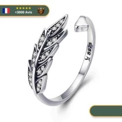 Bague Feuille Arbre De Vie En Argent Et Zirconium