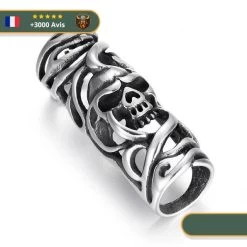 Perle Barbe Tête De Mort Forgée | Argent