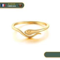 Bague Viking Serpent En Argent 925 Couleur Or