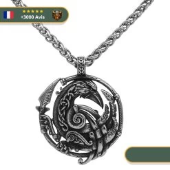 Collier Viking Corbeau