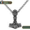 Collier Viking Marteau De Thor Et Valknut