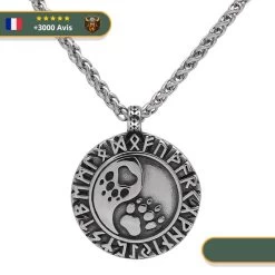 Collier Viking Pattes D'ours Et Runes