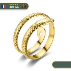 Bague Viking Serpent De Midgard Couleur Or