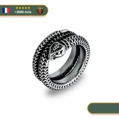 Bague Viking Serpent Jormungand En Titane