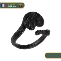 Bague Viking Serpent Noir