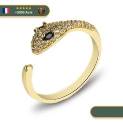 Bague Serpent De Midgard Et Zirconium