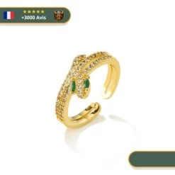 Bague Serpent Couleur Or Avec Zirconium