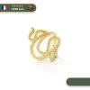 Bague Viking Serpent Doré Et Zirconium