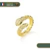Bague Viking Serpent Aux Yeux Verts