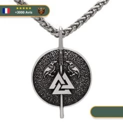 Collier Viking Valknut Et Corbeaux