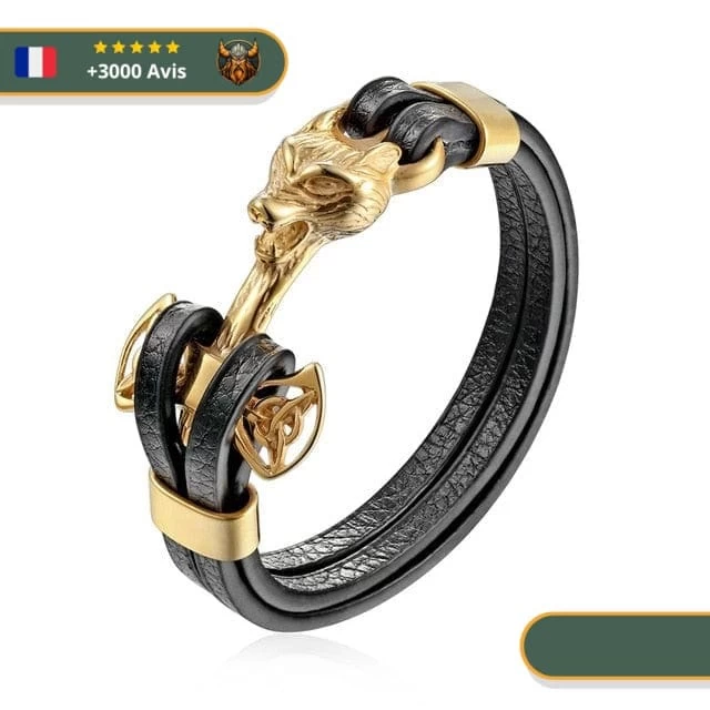 Bracelet Viking Mjolnir & Fenrir 2 Bracelet Viking Mjolnir & Fenrir – Image 2