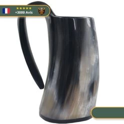 Chope De Bière En Corne De Bœuf Sombre