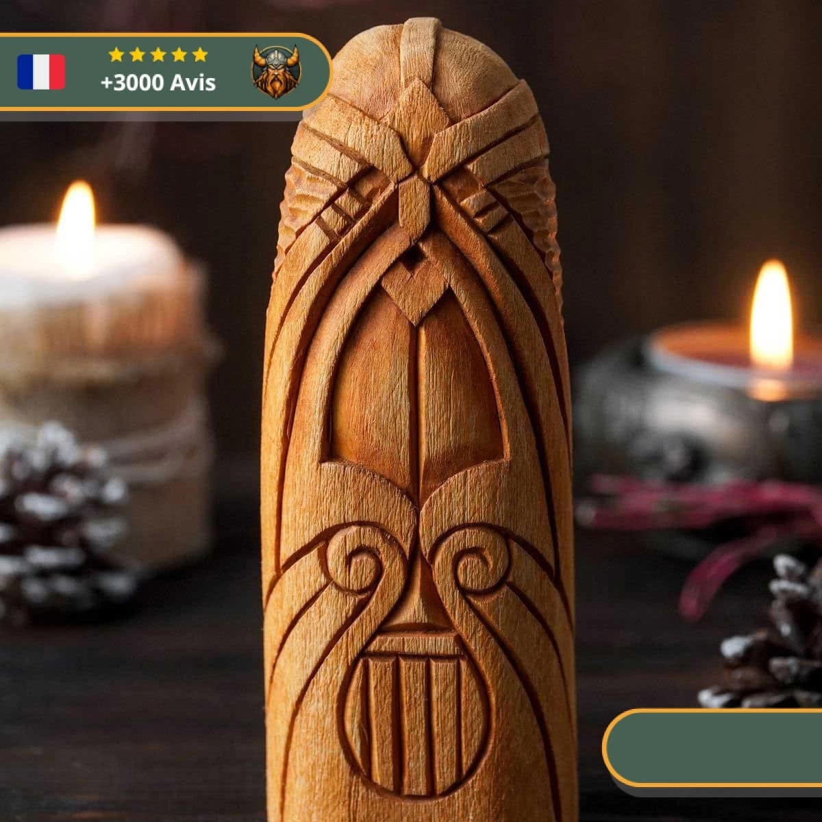 Statuette Viking En Bois - Bragi 3 Statuette Viking En Bois - Bragi – Image 3