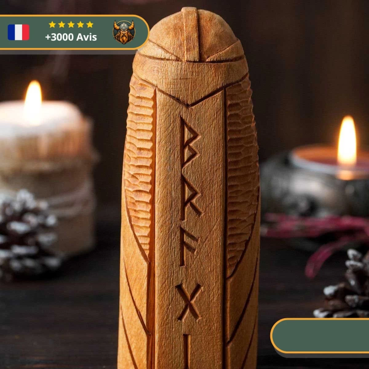 Statuette Viking En Bois - Bragi 2 Statuette Viking En Bois - Bragi – Image 2