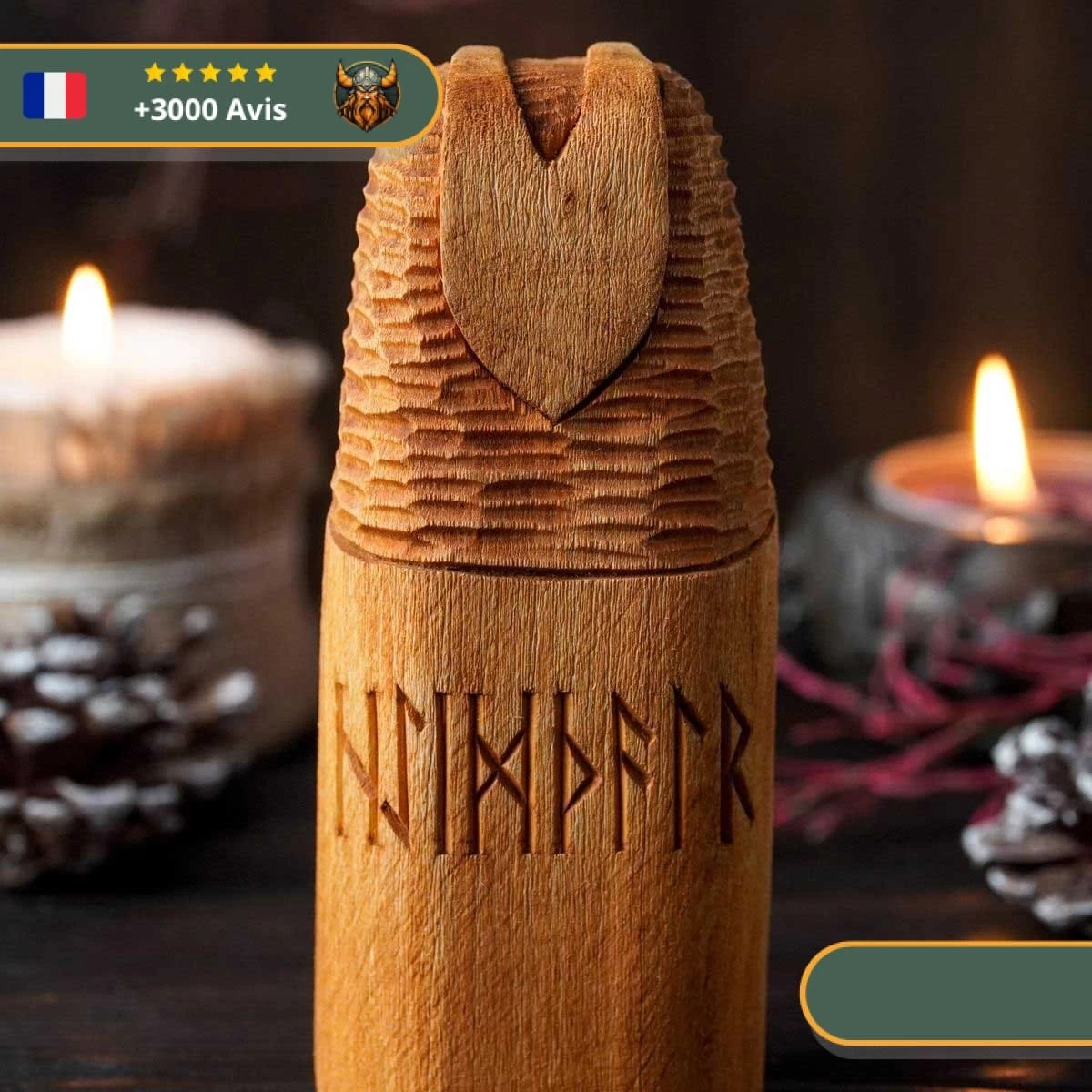 Statuette Viking En Bois - Heimdal 2 Statuette Viking En Bois - Heimdal – Image 2