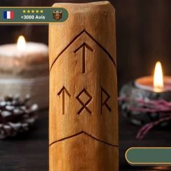 Statuette Viking En Bois - Thor -Viking Soldes Magasin statuette dieu thor rectangle