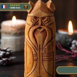 Statuette Viking En Bois - Ull -Viking Soldes Magasin statuette en bois Ullr