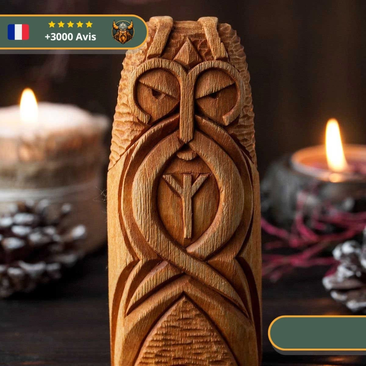 Statuette Viking En Bois - Heimdal 3 Statuette Viking En Bois - Heimdal – Image 3