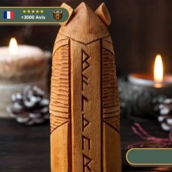Statuette Viking En Bois - Baldur -Viking Soldes Magasin statuette viking barldur de dos