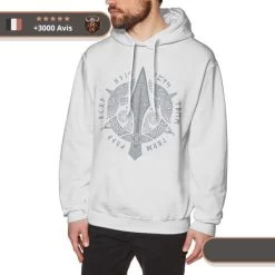 Sweat-shirt à Capuche Gungnir -Viking Soldes Magasin sweat shirt blanc 6