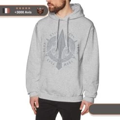 Sweat-shirt à Capuche Gungnir -Viking Soldes Magasin sweat shirt gris 3