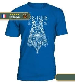 T-shirt Viking Berserker -Viking Soldes Magasin t shirt berserker bleu