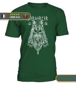 T-shirt Viking Berserker -Viking Soldes Magasin t shirt berserker vert