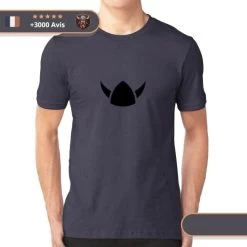 T-shirt Viking Casque De Guerrier -Viking Soldes Magasin t shirt casque viking bleu