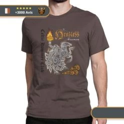T-shirt Viking Club Celtique -Viking Soldes Magasin t shirt club celtique brun