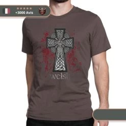 T-shirt Viking Croix Celtique -Viking Soldes Magasin t shirt croix brun